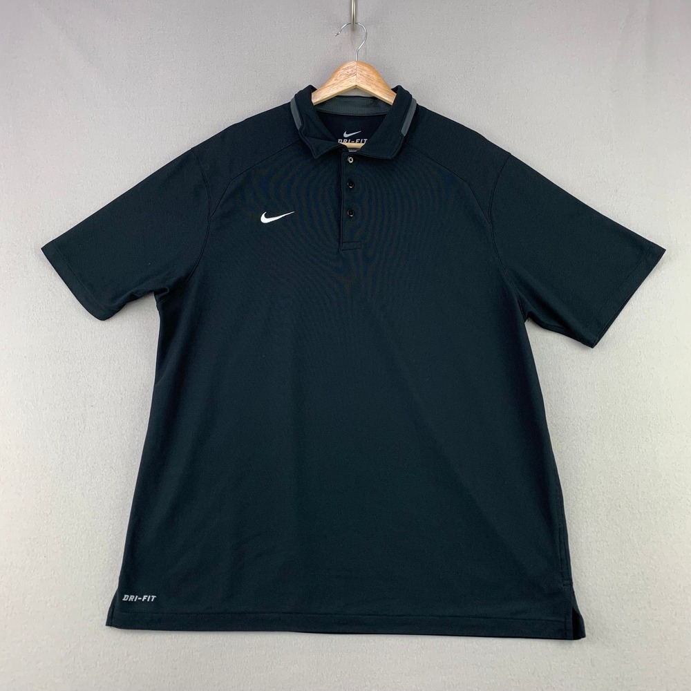 Nike Golf Victory‎ Polo Shirt Mens Large Black Athletic Performance Short Sleeve